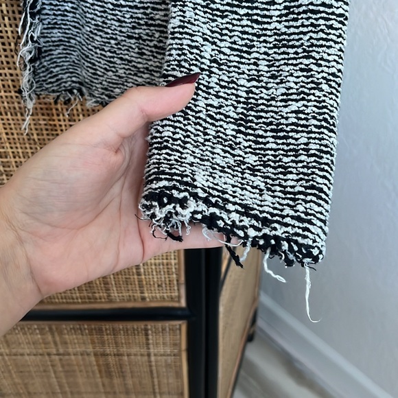 IRO Azure Striped Stretch Tweed Jacket in Black/Ecru - Picture 10 of 12